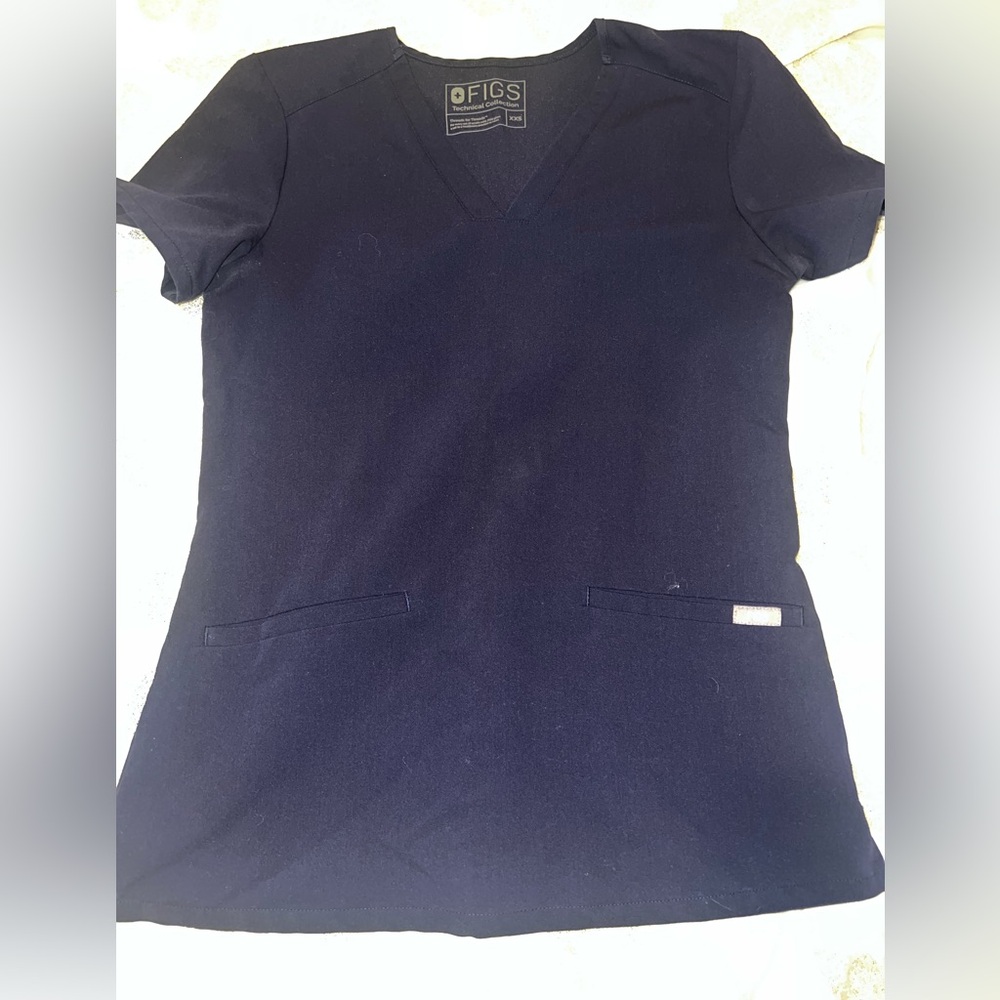 Figs navy blue scrub top